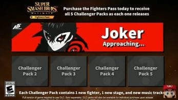 El tráiler del Fighter Pass de Super Smash Bros. Ultimate ahora dice que Joker llegará “Próximamente…” en vez de “Próximamente: abril”