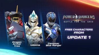 Dragon Armor Trini, Udonna y Cenozoic Blue Ranger serán añadidos como personajes gratuitos en la primera actualización de Power Rangers: Battle for the Grid
