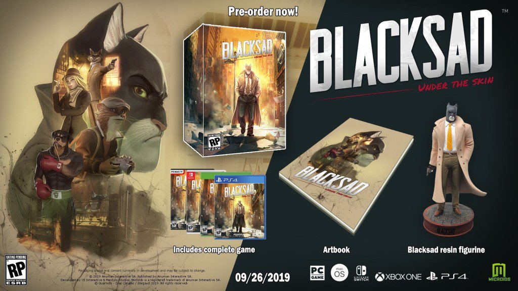 Blacksad: Under the Skin se lanza el 26 de septiembre con voces y textos en español y con esta edición de coleccionista, nuevo tráiler