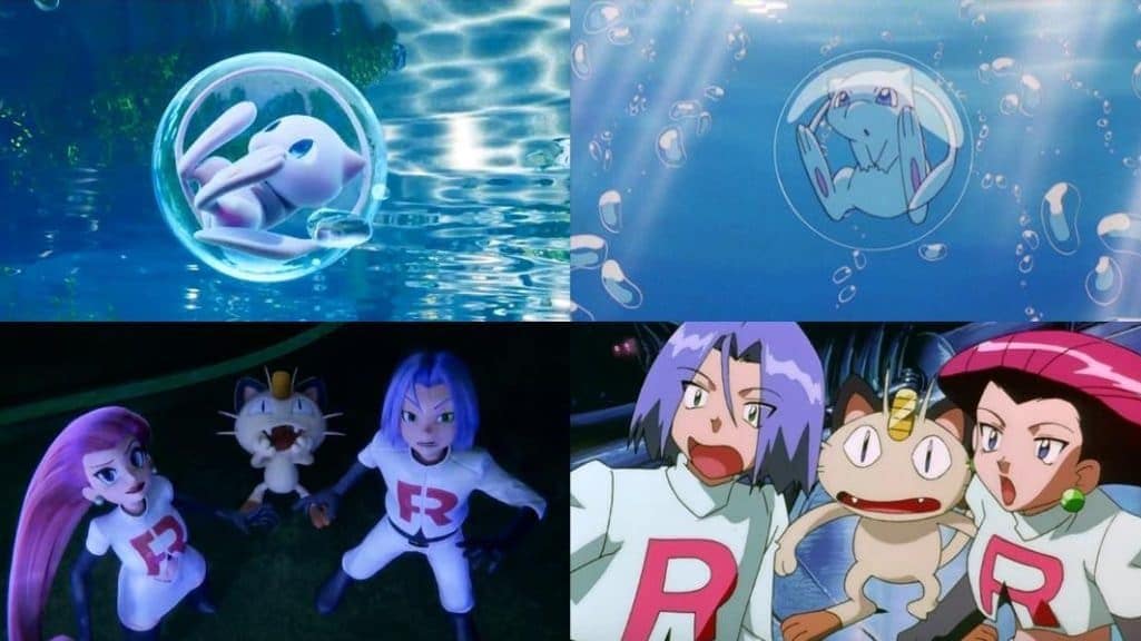 Estas imágenes comparan la película Pokémon: Mewtwo Strikes Back Evolution con la versión original