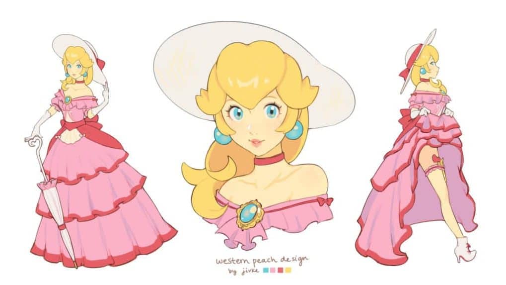 Este fan-art imagina cómo sería la Princesa Peach si fuera un personaje del salvaje Oeste