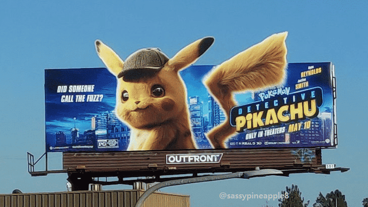 Echad un vistazo a este cartel publicitario para promocionar la película Pokémon: Detective Pikachu en California