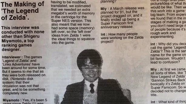 Sale a la luz una entrevista de 1992 de Shigeru Miyamoto sobre The Legend of Zelda