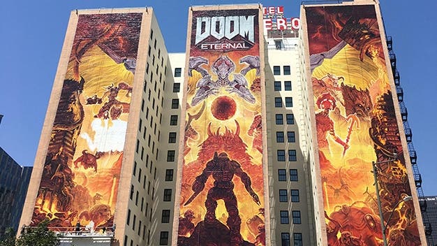 Así luce el mural terminado de DOOM Eternal para el E3 2019