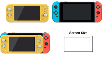 Comparación de tamaños detallada entre Nintendo Switch Lite y Nintendo Switch