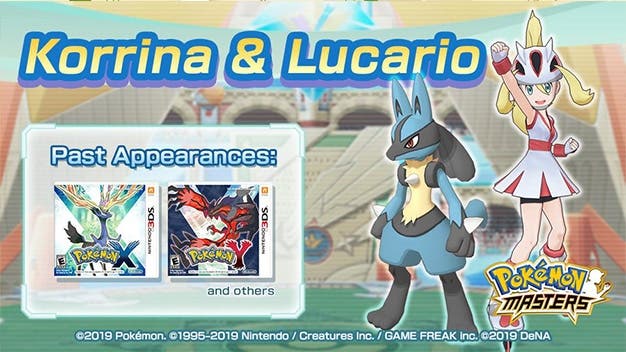Corelia y Lucario se presentan en Pokémon Masters