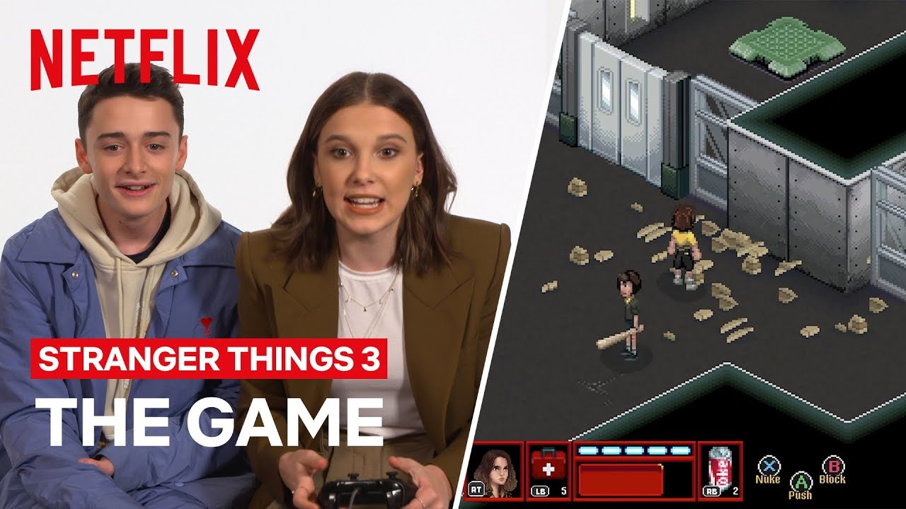 El elenco de Stranger Things prueba por primera vez el videojuego de Stranger Things 3