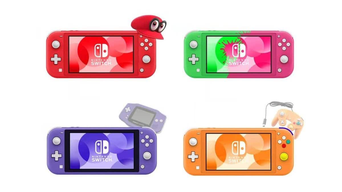 Fan crea diseños de Switch Lite inspirados en Super Mario Odyssey, Splatoon 2, Game Boy Advance, GameCube y más