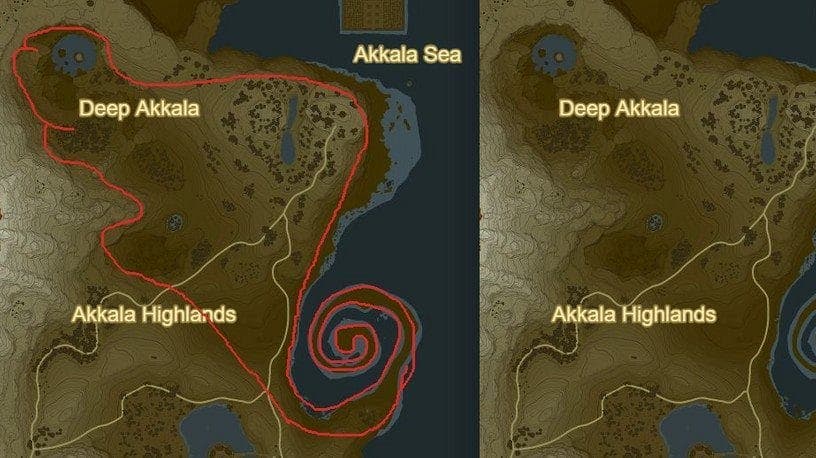 Un usuario encuentra un Lizalfos oculto en el mapa de Zelda: Breath of The Wild