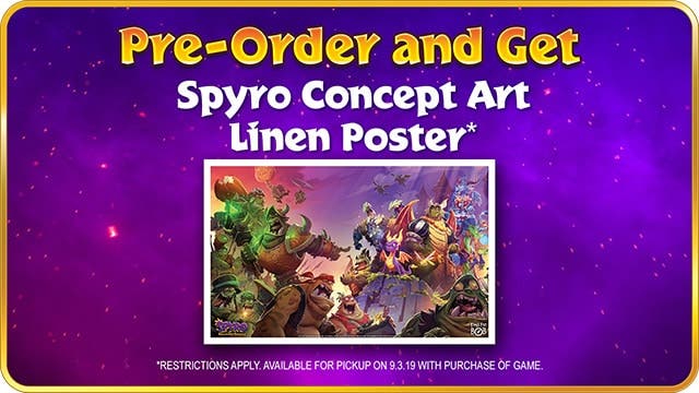 Echa un vistazo al póster que regala GameStop con la reserva de Spyro Reiginted Trilogy para Nintendo Switch