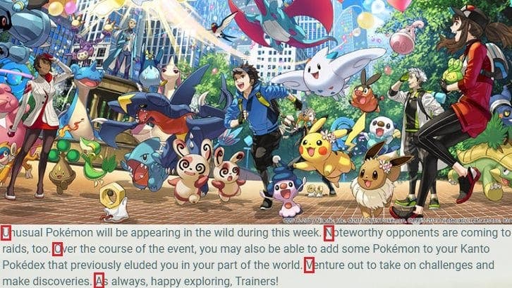 Niantic cuela en clave la palabra ‘Unova’ en el blog oficial de Pokémon GO