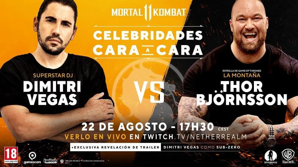 Dimitri Vegas y ‘La Montaña’ de Juego de Tronos, cara a cara en Mortal Kombat 11 durante la Gamescon 2019