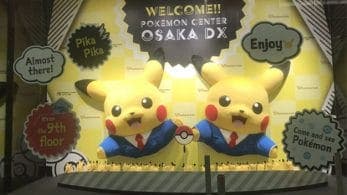 Un mural de Pikachu promociona el Pokémon Center Osaka DX en Japón