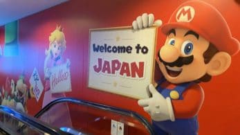 Un mural de Mario y compañía da la bienvenida a los pasajeros del aeropuerto de Narita en Japón