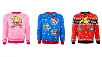 Suéteres navideños disponibles en esta colaboración entre Nintendo y Geek Store