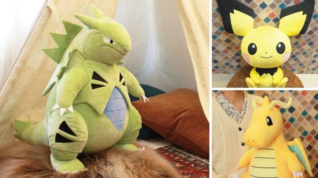 Ya puedes reservar estos adorables peluches de Pichu, Tyranitar y Dragonite