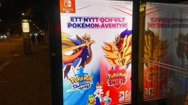 Pokémon Espada y Escudo se anuncia en una parada de autobús en Suecia