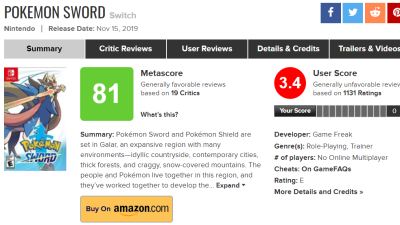 S, Pokémon Espada y Escudo ya está sufriendo review bombing en Metacritic