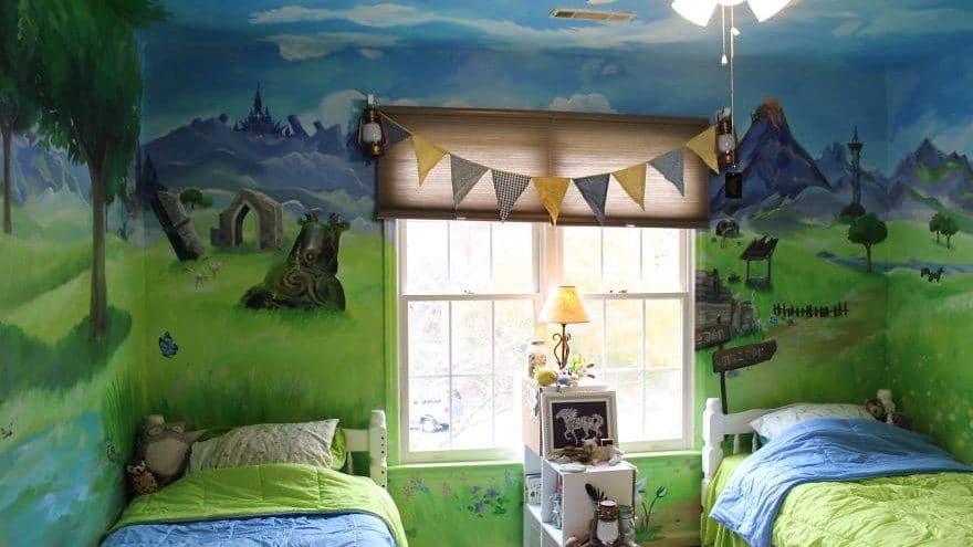 Una fan pinta el cuarto de sus hermanas con una escena de The Legend of Zelda: Breath of the Wild