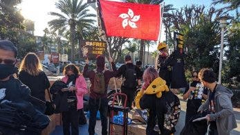 Protestantes por la situación política de Hong Kong se manifiestan en la Blizzcon 2019