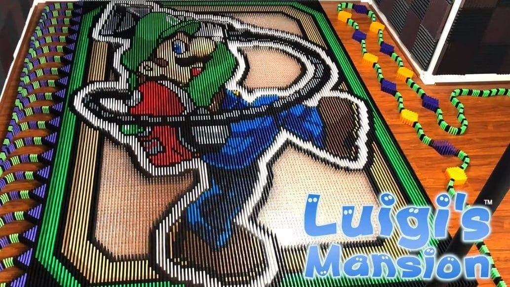 Homenajean a Luigi’s Mansion 3 con más de 50.000 fichas de dominó