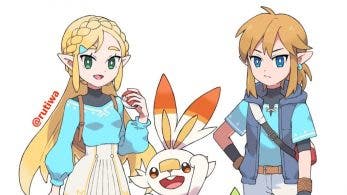 Imaginan con este fan-art a Link y a Zelda como Entrenadores Pokémon de Galar