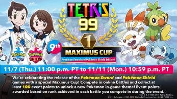 Tetris 99 confirma una nueva Maximus Cup de Pokémon Espada y Escudo