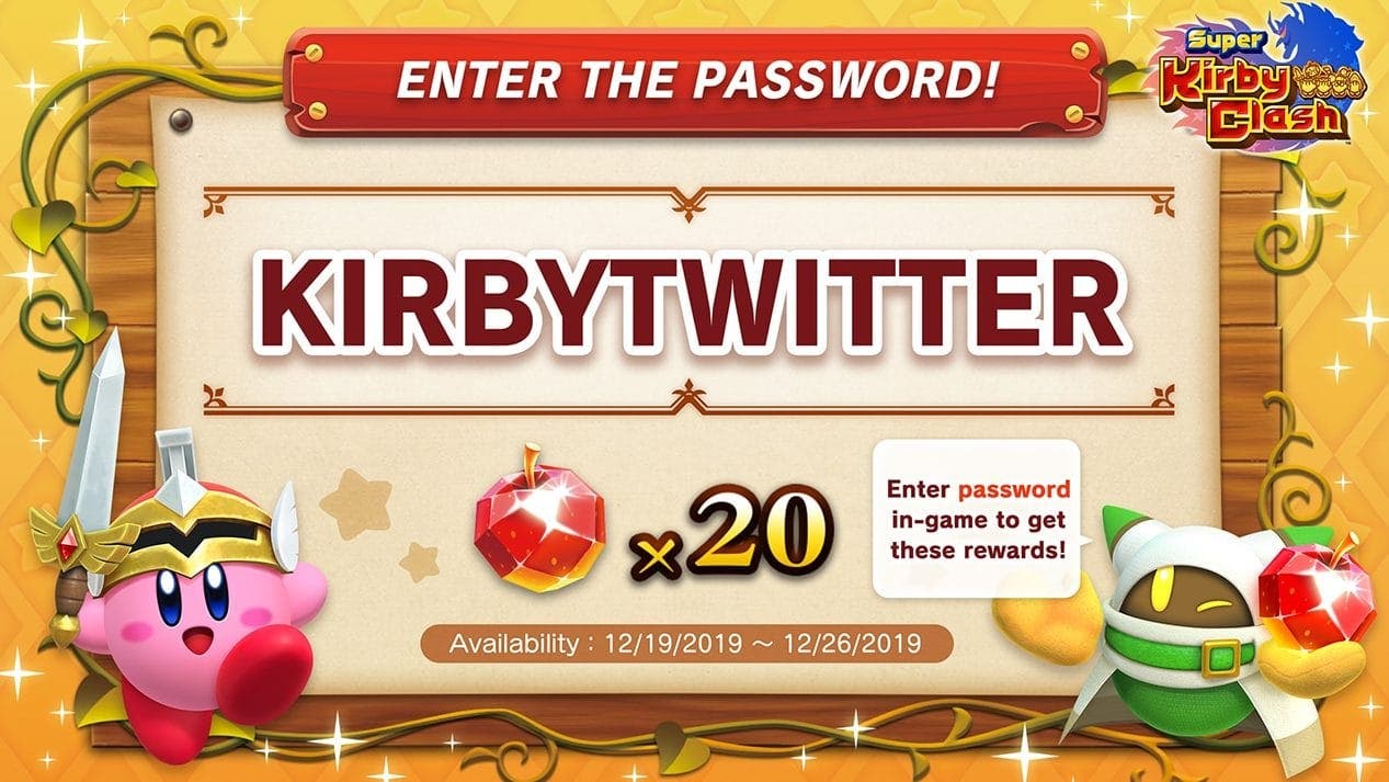 Nintendo comparte una nueva contraseña para Super Kirby Clash para celebrar los 200.000 seguidores de la cuenta de Twitter de Kirby
