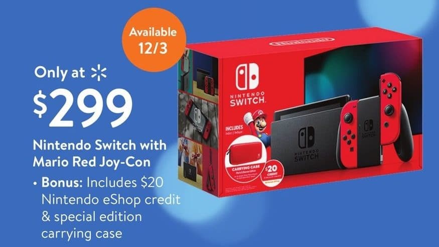 Walmart ofrecerá un pack de Nintendo Switch con Joy-Con rojos a partir de mañana
