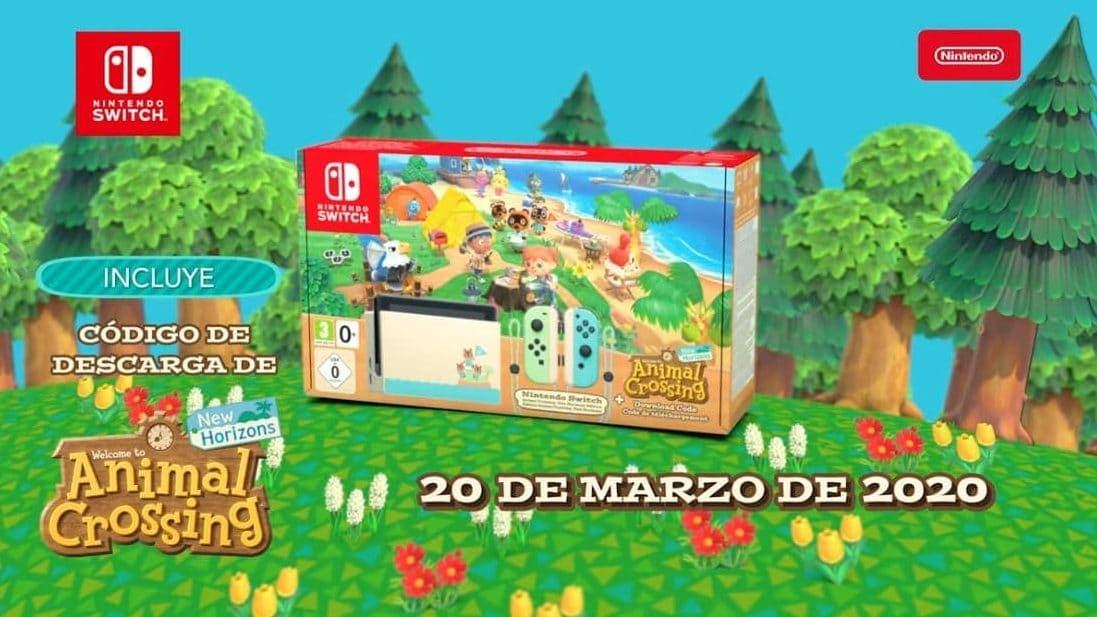 La Nintendo Switch edición Animal Crossing: New Horizons incluye el código de descarga del juego en Europa