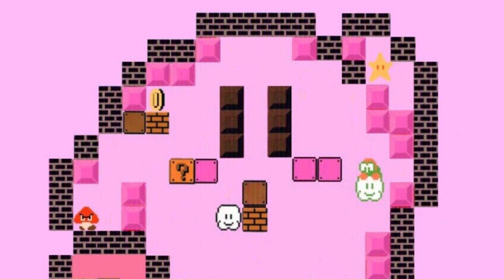 Mirad este fan-art de Kirby, inspirado en la temática de los Mario Bros. de 8 bits