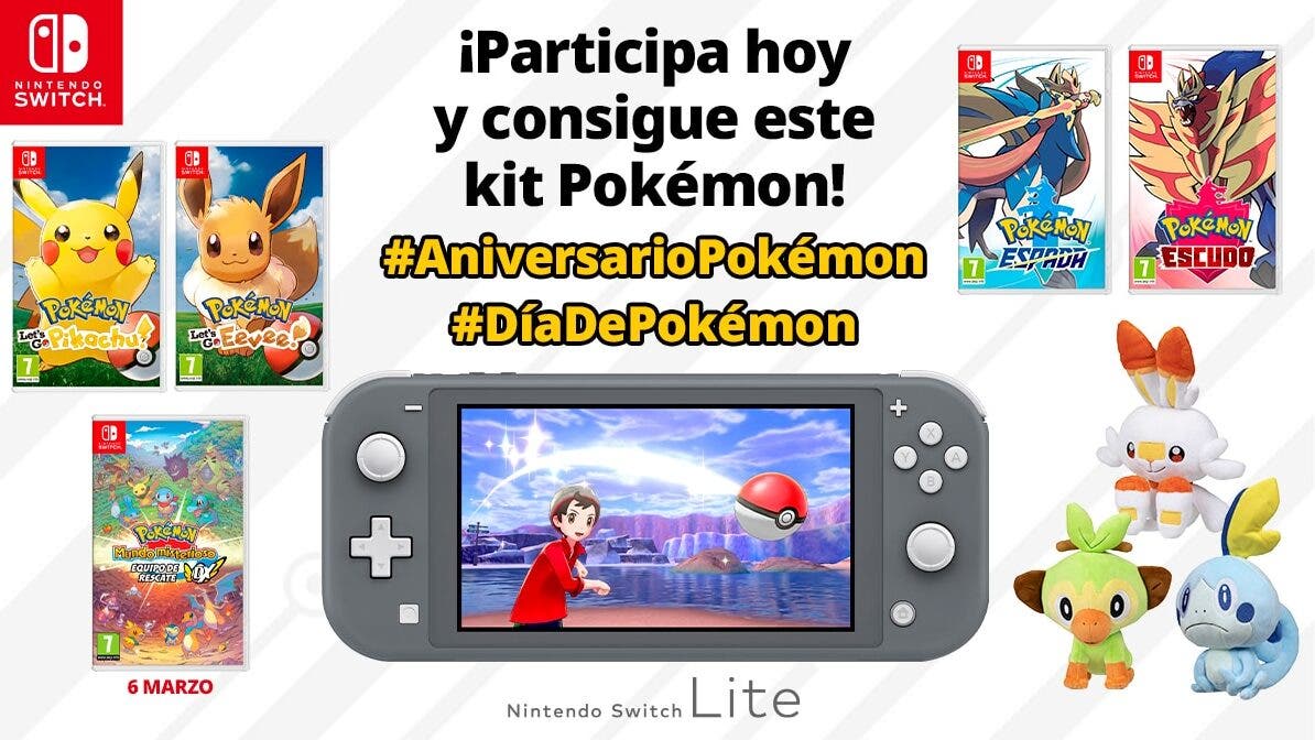 Nintendo sortea este kit Pokémon con #DiaDePokemon y #AniversarioPokemon