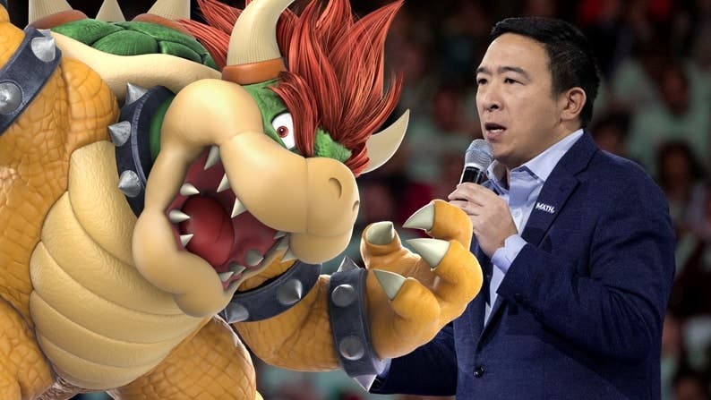 El excandidato presidencial Andrew Yang se burla de los jugadores de Bowser en Smash Bros. Ultimate