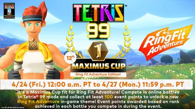 Anunciada la 12ª Maximus Cup de Tetris 99 en colaboración con Ring Fit Adventure