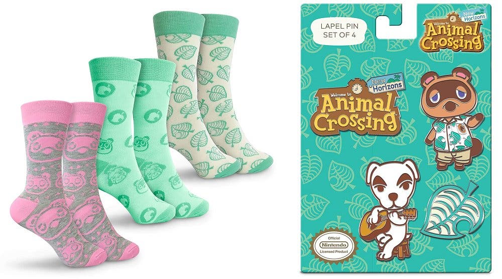 Calcetines y pines oficiales de Animal Crossing: New Horizons están en camino
