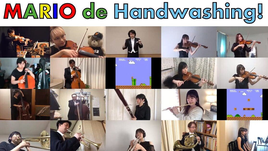 La New Japan BGM Philharmonic Orchestra interpreta el tema clásico de Super Mario Bros. para concienciar sobre el lavado de manos