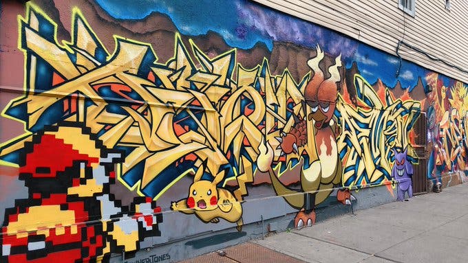 Aparece un magnífico mural de Pokémon en Brookyln, Nueva York