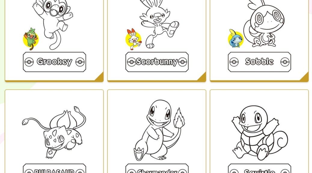 Pokémon comparte dibujos oficiales para colorear