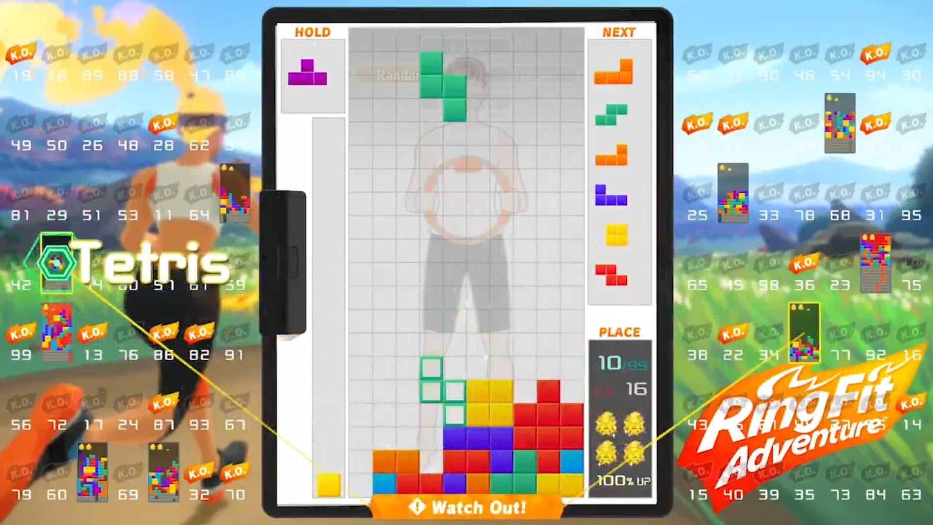 Primer vistazo en vídeo al tema de Ring Fit Adventure en Tetris 99