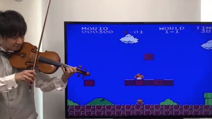 Este músico recrea con su violín los efectos de sonido de varios juegos clásicos de Nintendo