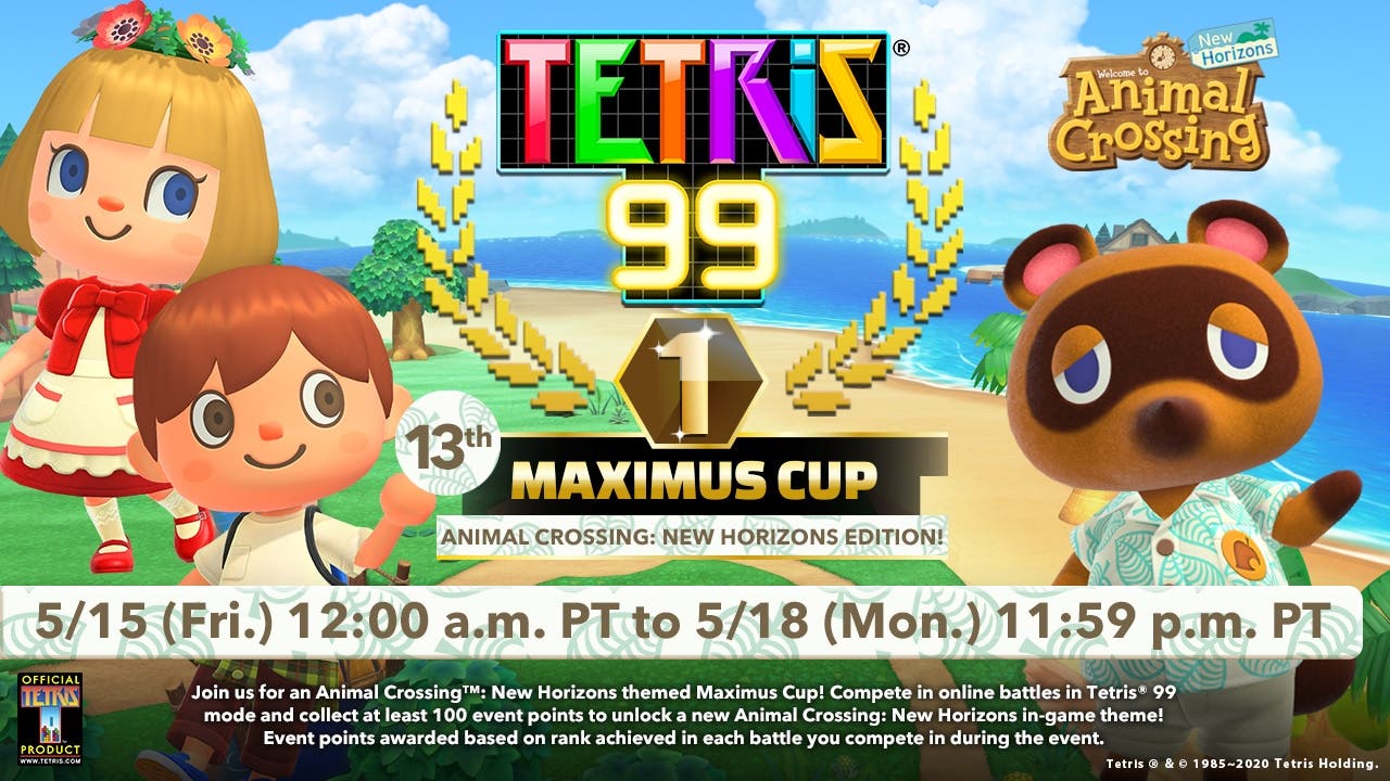 Tetris 99 confirma nuevo evento con un tema de Animal Crossing de regalo