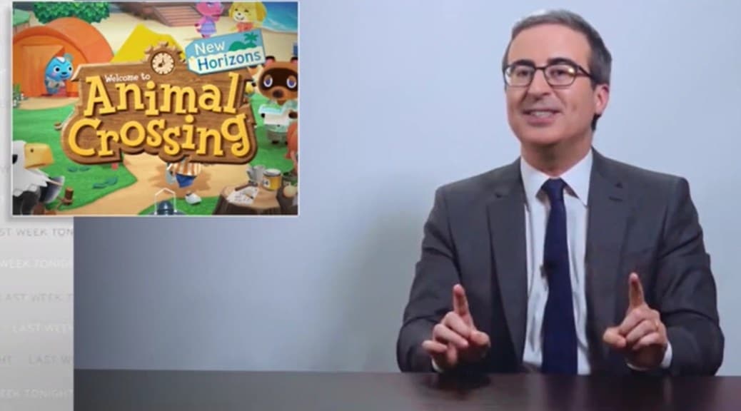 John Oliver bromea con que la pandemia del coronavirus es una conspiración de Animal Crossing: New Horizons