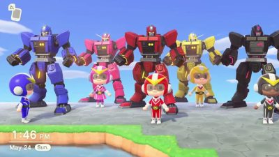 Recrean la mítica intro de Power Rangers en Animal Crossing: New Horizons