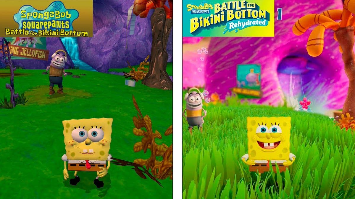 Comparativa en vídeo de SpongeBob SquarePants: Battle for Bikini Bottom – Rehydrated con su versión original