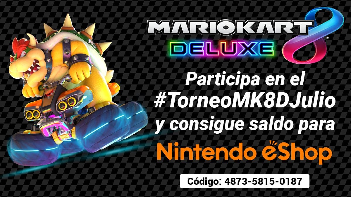 Nintendo España sortea lotes de 10€ para la eShop en su #TorneoMK8DJulio de Mario Kart 8 Deluxe