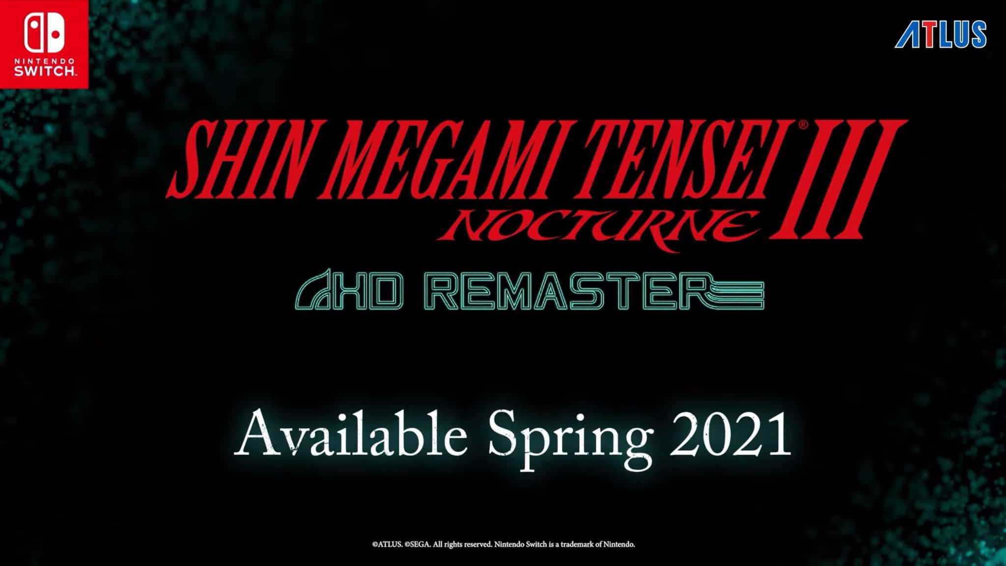 Shin Megami Tensei: Nocturne HD Remaster llegará a Nintendo Switch en la primavera de 2021, Shin Megami Tensei V se lanzará en todo el mundo en 2021 también