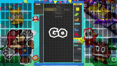 Tráiler y gameplay de la colaboración de Tetris 99 con Paper Mario: The Origami King
