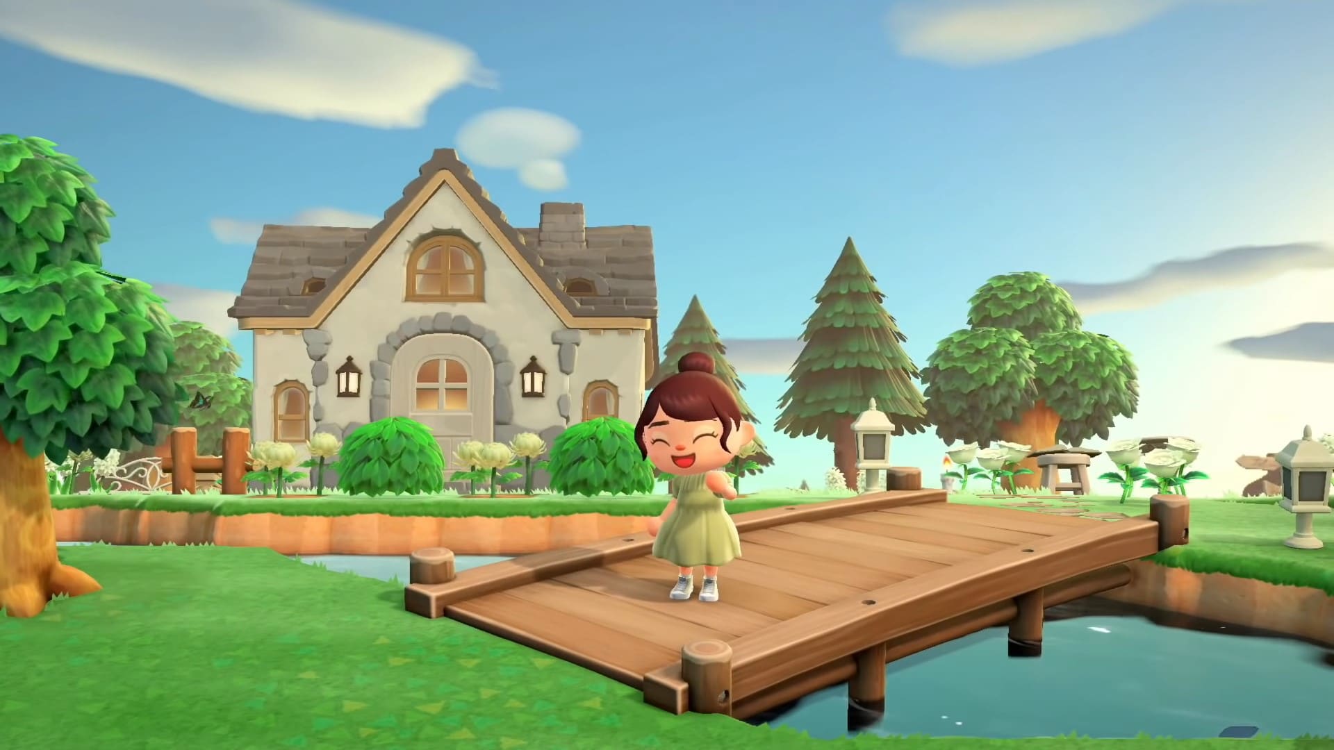 Este vídeo a cámara rápida nos muestra una genial decoración para el exterior de la casa en Animal Crossing: New Horizons