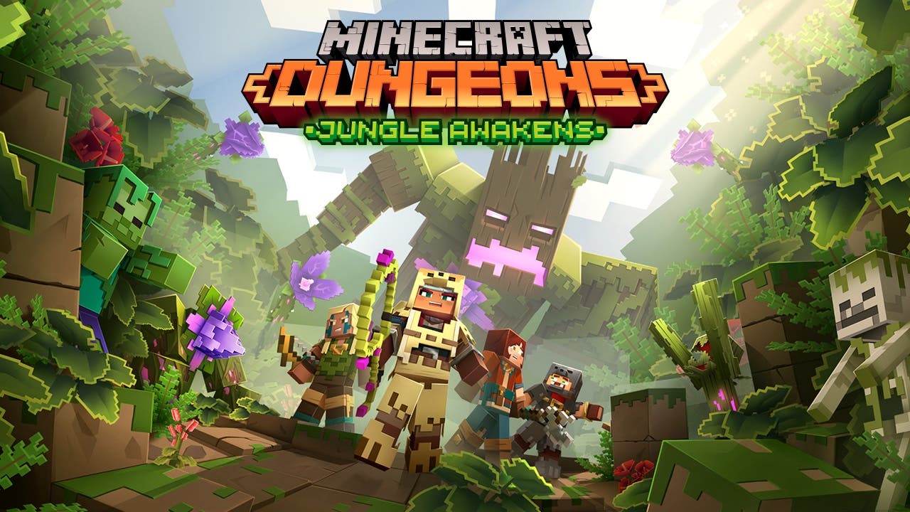 Este tráiler celebra el estreno del DLC Jungle Awakens en Minecraft Dungeons