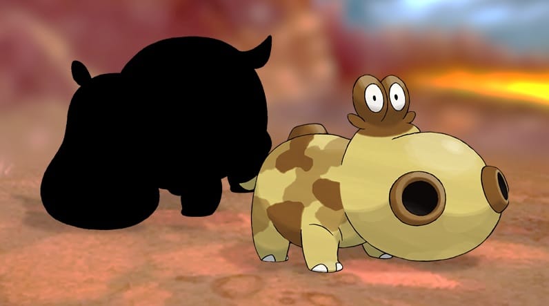 Así era la beta de Hippopotas durante el desarrollo de la 4ª Generación de Pokémon